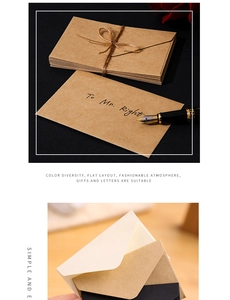 Flat lay of vintage mini kraft paper envelopes in diverse colors for gift cards