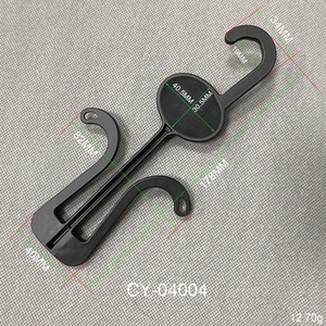 Dimensioni tecniche del gancio in plastica nera da 178 mm per stivali e appendiabiti