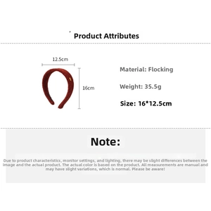 Détails du serre-tête floqué bordeaux montrant les dimensions 16x12,5cm et le poids 35,5g