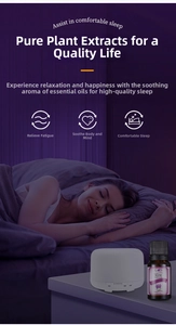Lavender essential oil with ultrasonic humidifier for relaxing deep sleep in bedroom