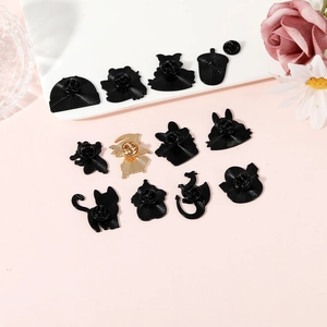 Collection of assorted animal and floral enamel pins with metal butterfly clutches