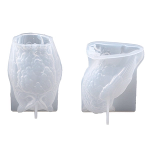 3D owl silicone mold for DIY candles and resin art with detailed feather textures