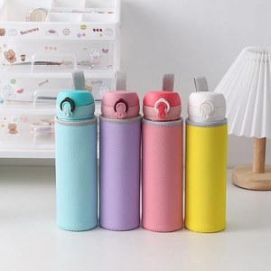 Colorful insulated water bottle sleeves for kids with convenient hanging straps