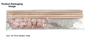 DIY PU leather hair clip organizer kit with wooden rods and metal S-hooks