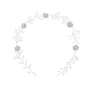 Silver crystal bridal hair vine with small pearl flowers for wedding hairstyles