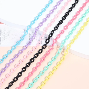 6x8mm colorful acrylic link chains for DIY jewelry making and handbag accessories