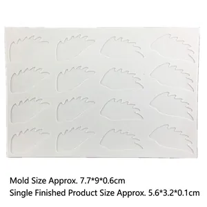 3D swan wing silicone mold for chocolate and fondant cake decoration, 7.7x9cm white tray