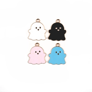 Pendentifs fantômes colorés d'Halloween en alliage pour création de bijoux DIY