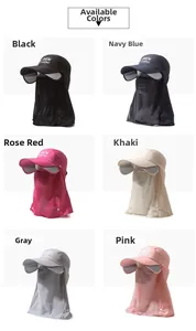 Cappello parasole ad asciugatura rapida con maschera rimovibile e protezione nuca