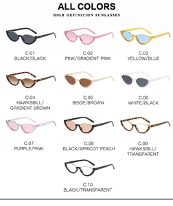 Collezione di dieci occhiali da sole cat-eye alla moda in vari colori e finiture