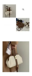 Three elegant vintage doctor bags in cream, brown, and black with metal clasp details