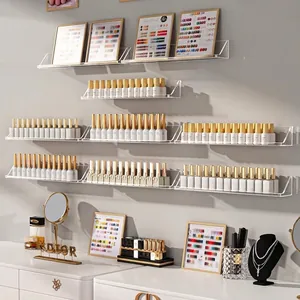 Wall-mounted acrylic nail polish rack organizer with minimalist multi-layer clear U-shaped design