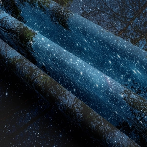 Close-up of starry forest tapestry fabric showing high-density print and soft texture