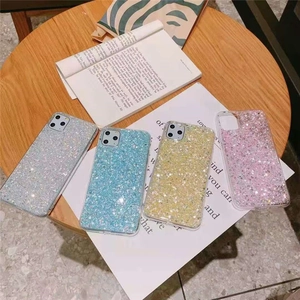 Funda de teléfono móvil suave brillante con cielo estrellado para iPhone 14 15 16.
