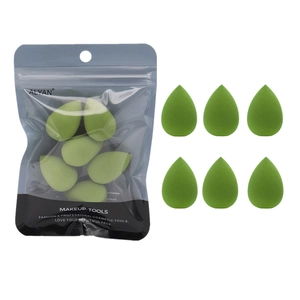 Set de mini esponjas de maquillaje verdes para aplicación de ojos y labios