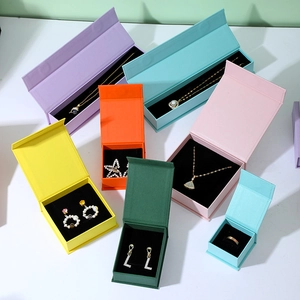 Colorful magnetic jewelry box set for necklaces, rings, and earrings in various vibrant shades