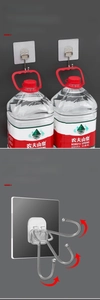 Heavy duty adhesive wall hook with 180-degree rotation showing 8kg load stability