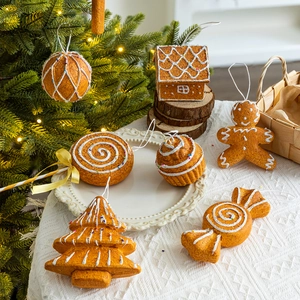 Christmas Gingerbread Ornaments Foam Hanging Festive Decorations For Tree Decor Gingerbread Man House Candy Cane Shapes