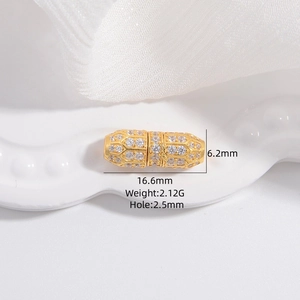 Détail du fermoir doré de 16,6 mm avec zircones pour la création de bijoux DIY