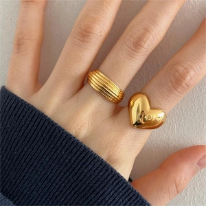925 Sterling Silver Ring For Women Multi Layer Ribbed Grooved Textured Adjustable Opening Minimalist Elegant Jewelry