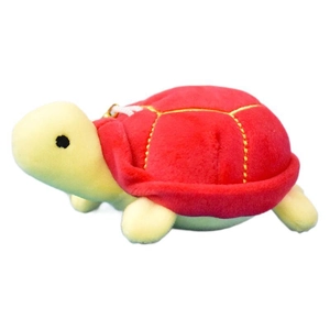 Soft and adorable mini red and yellow plush sea turtle keychain toy for ocean themed gifts