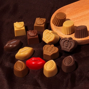 DIY resin realistic Hokkaido chocolate dessert charms with assorted shapes for fridge magnets
