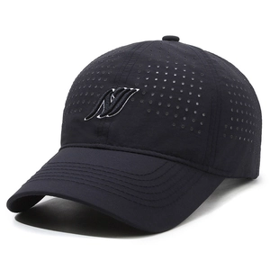 Navy breathable mesh baseball cap with 3D embroidered N logo for outdoor sports