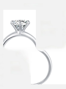 Macro detail of 2-carat Moissanite ring with D-color VVS1 clarity in S925 sterling silver