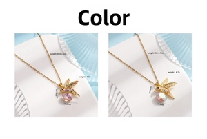 Detail of bird pendants with colorful cubic zirconia and faceted crystal balls