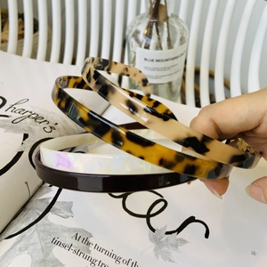 Acetate Headband Slim Tortoiseshell Leopard Print Hair Band Retro French Simple Style For Women Girls