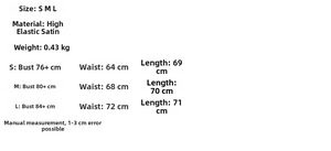Tableau des tailles détaillé pour robe bustier bouffante en satin extensible