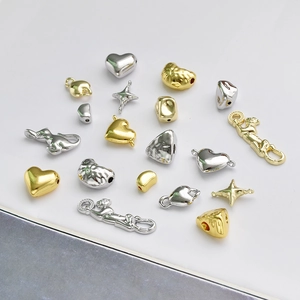 DIY Punk alloy pendants in heart, star and leopard shapes for necklace and bracelet making