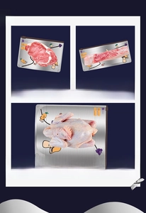 Three sizes of silver ion foil food bags for meat and poultry fresh storage
