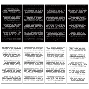 Detail view of vintage DIY stickers featuring retro black and white text for scrapbooking