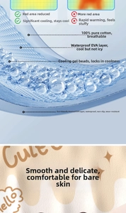 Detail of four-layer stroller cooling mat with cooling gel and waterproof EVA layer