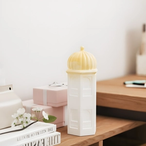 Detailed view of castle shape silicone mold for DIY resin ornaments and aromatic candles