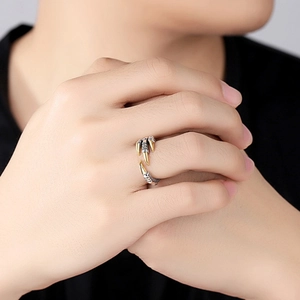 Retro dragon claw open ring with vintage silver and gold finish for men and women