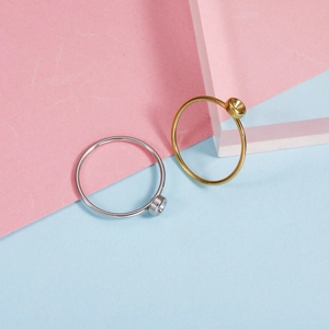 Minimalist Ring Blank 304 Stainless Steel Cup Base Bezel Setting DIY Jewelry Making Ins Style For Women Men