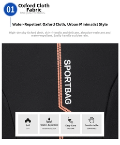 Macro texture of water-resistant oxford cloth with orange stripe and sportbag logo
