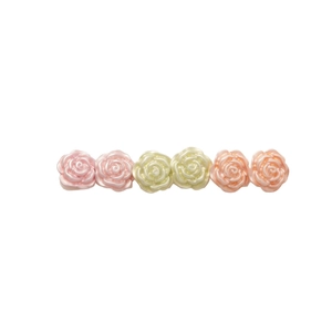 Elegant 3D resin flower earring studs in pastel macaron colors with pearl finish