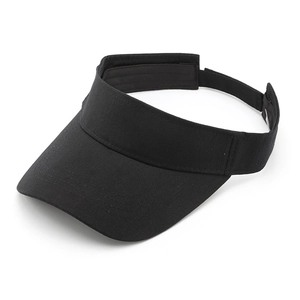 Adjustable black open top sun visor hat with wide brim for outdoor sun protection