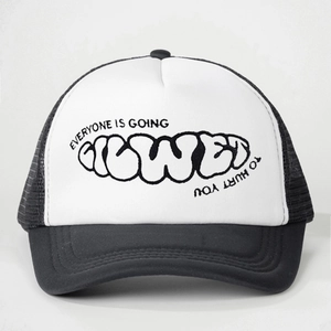 Trucker Hat Mesh Cap Polyester Sponge Adjustable Curved Brim Embroidered Graffiti Letter Streetwear Casual Sun Hat
