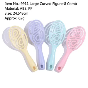 Detangling Hair Brush Hollow Vent Scalp Massage Curved Styling Comb ABS Plastic Candy Colors Haircare Tool