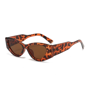 Lunettes de soleil œil de chat rétro en écaille de tortue avec monture épaisse et branches larges