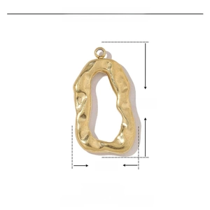 Detailed parameter view of 23mm golden stainless steel irregular geometric pendant