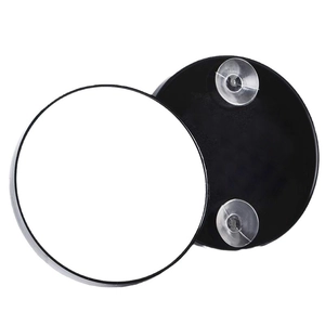 Round magnifying makeup mirror with powerful suction cups for bathroom and shaving