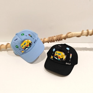 Cappello Da Baseball Per Bambini Misto Cotone Toppa Camion Da Cantiere Cappello Parasole Per Bambini E Bambine