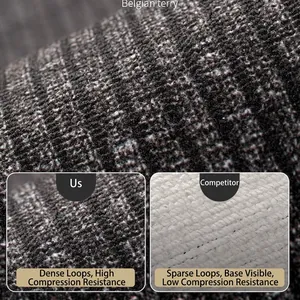 Waterproof kitchen floor mat with dense Belgian terry texture and anti-slip backing