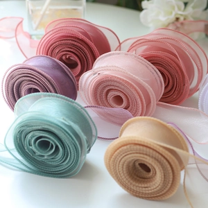Iridescent Organza Fishtail Ribbon For Flower Bouquet Gift Wrapping DIY Crafts Hair Bow Materials Mesh Yarn Decor