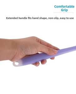 Ergonomic purple silicone handle with non-slip texture and convenient hanging hole